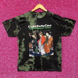 Absolute Cult TLC Crazy Sexy Cool World Tour Green Tie Dye T-Shirt Large
